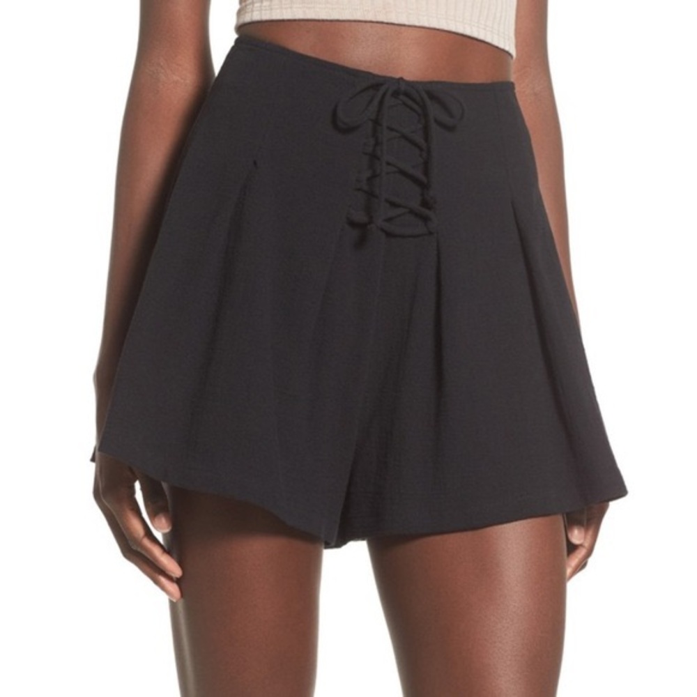Lush Flowy Black Shorts